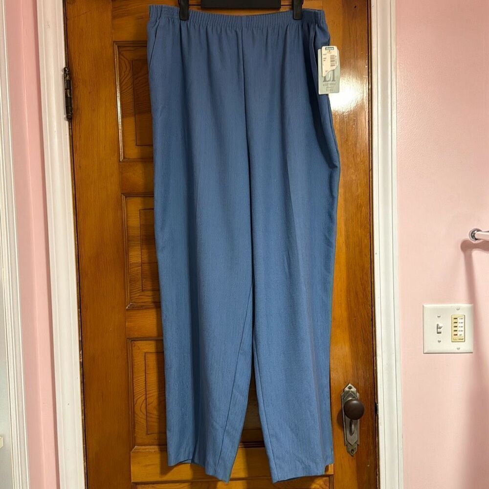 Vintage Liz Thomas Blue Textured Relaxed Fit Pants Women’s Extra Large XL